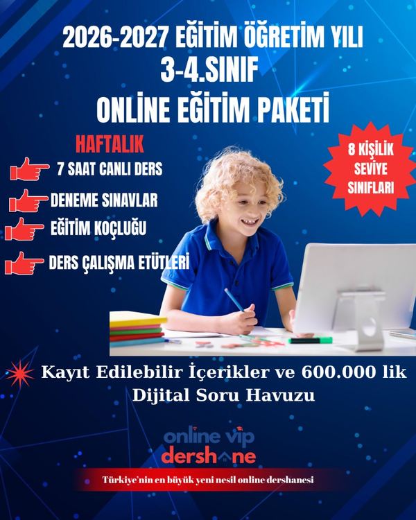3-4. Sınıf Online Eğitim Paketi
